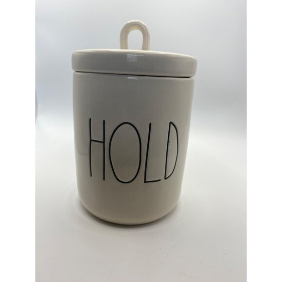 Rae Dunn Ceramic "Hold" Canister With Lid Artisan Collection By Magenta 181 - Picture 1 of 6